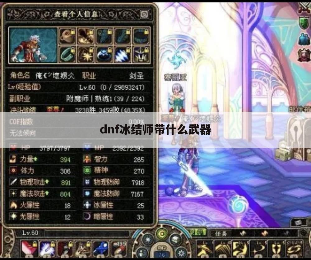 dnf冰结师带什么武器