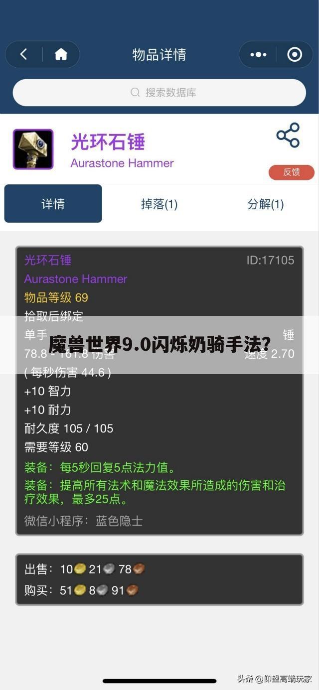 魔兽世界9.0闪烁奶骑手法？