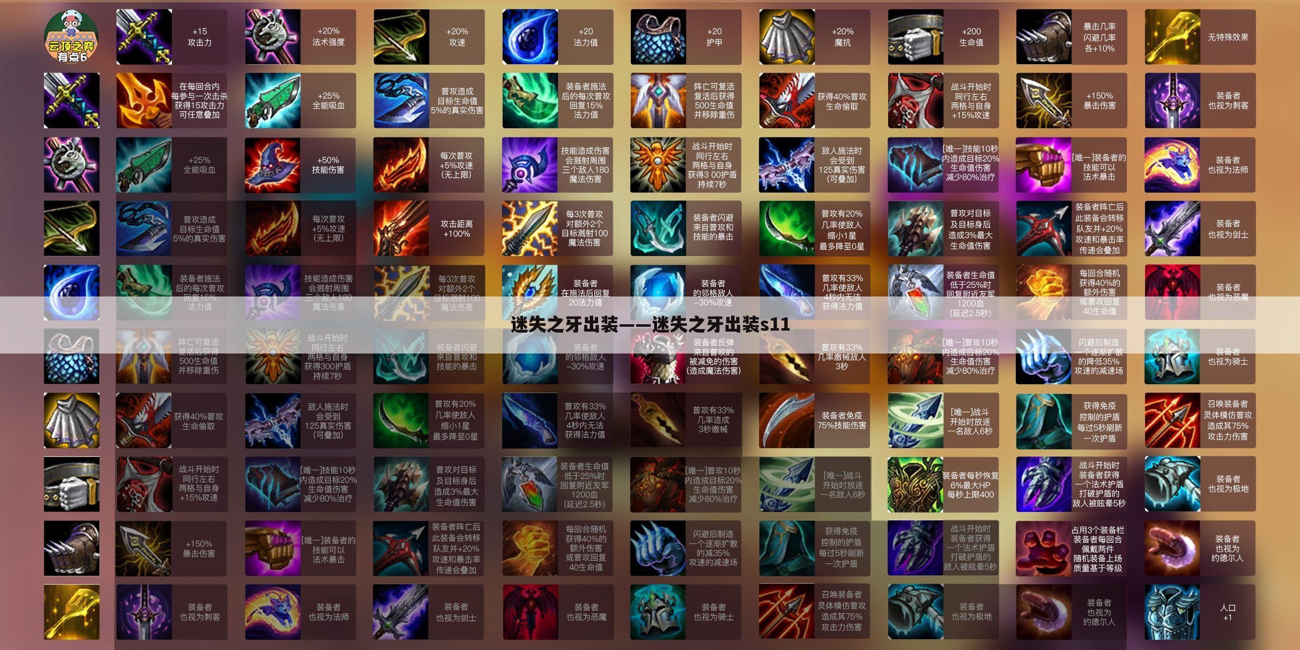 迷失之牙出装——迷失之牙出装s11