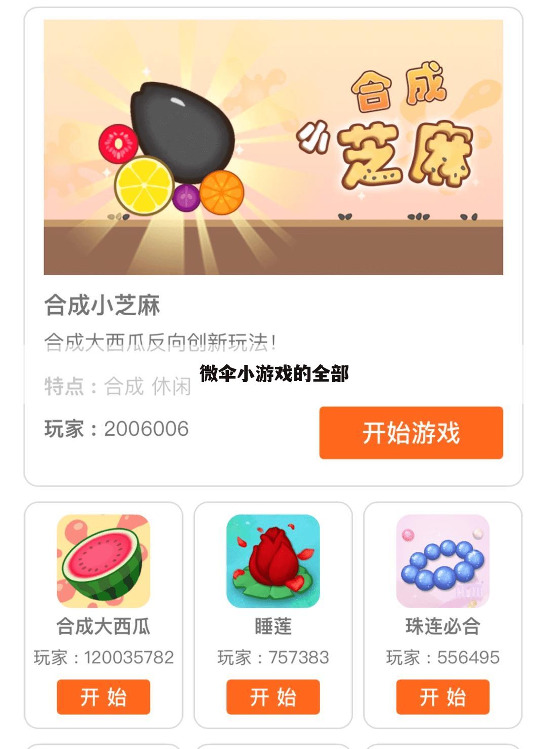 微伞小游戏的全部