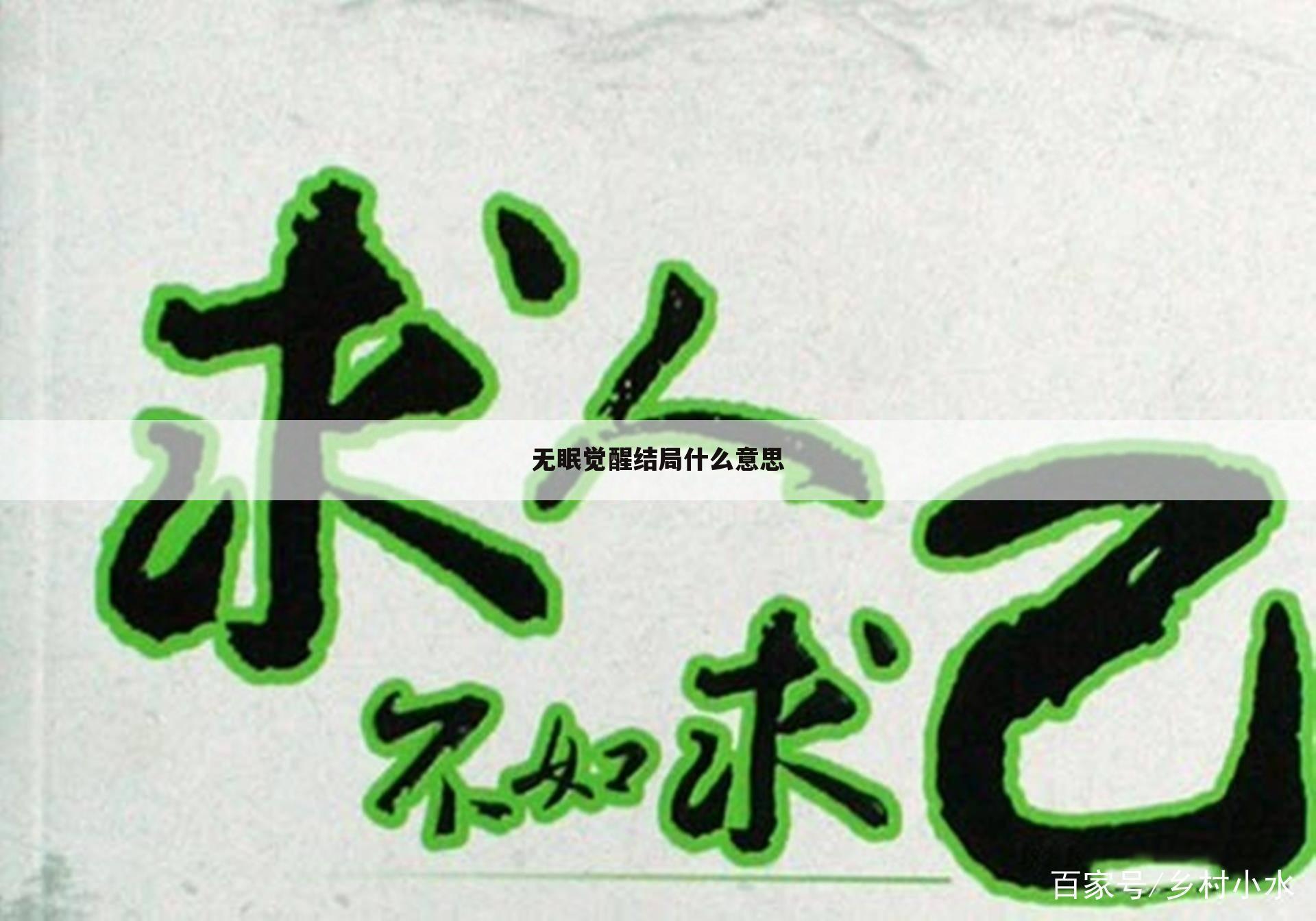 无眠觉醒结局什么意思