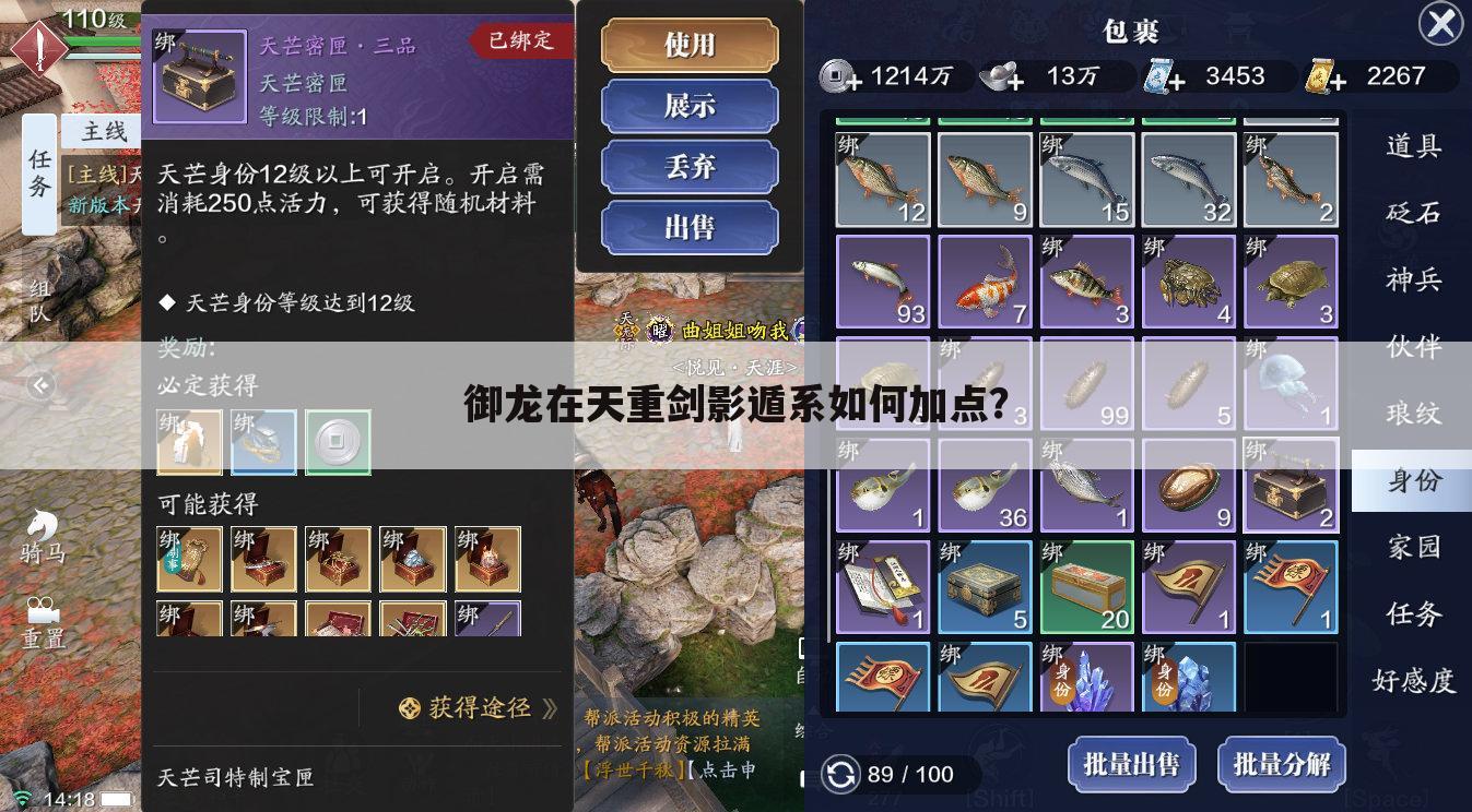 御龙在天重剑影遁系如何加点?