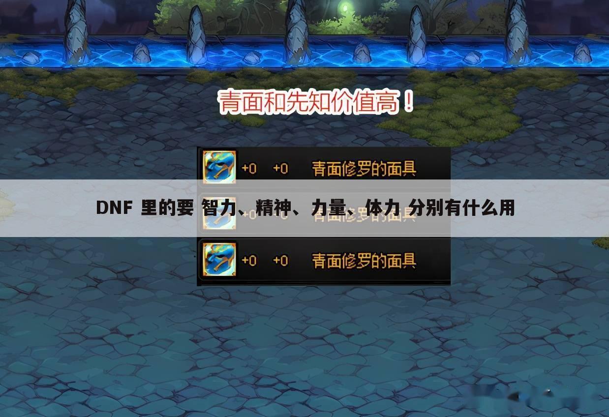 DNF 里的要 智力、精神、力量、体力 分别有什么用