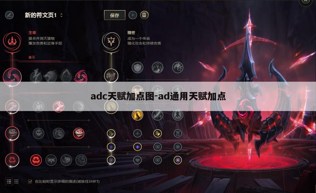 adc天赋加点图-ad通用天赋加点