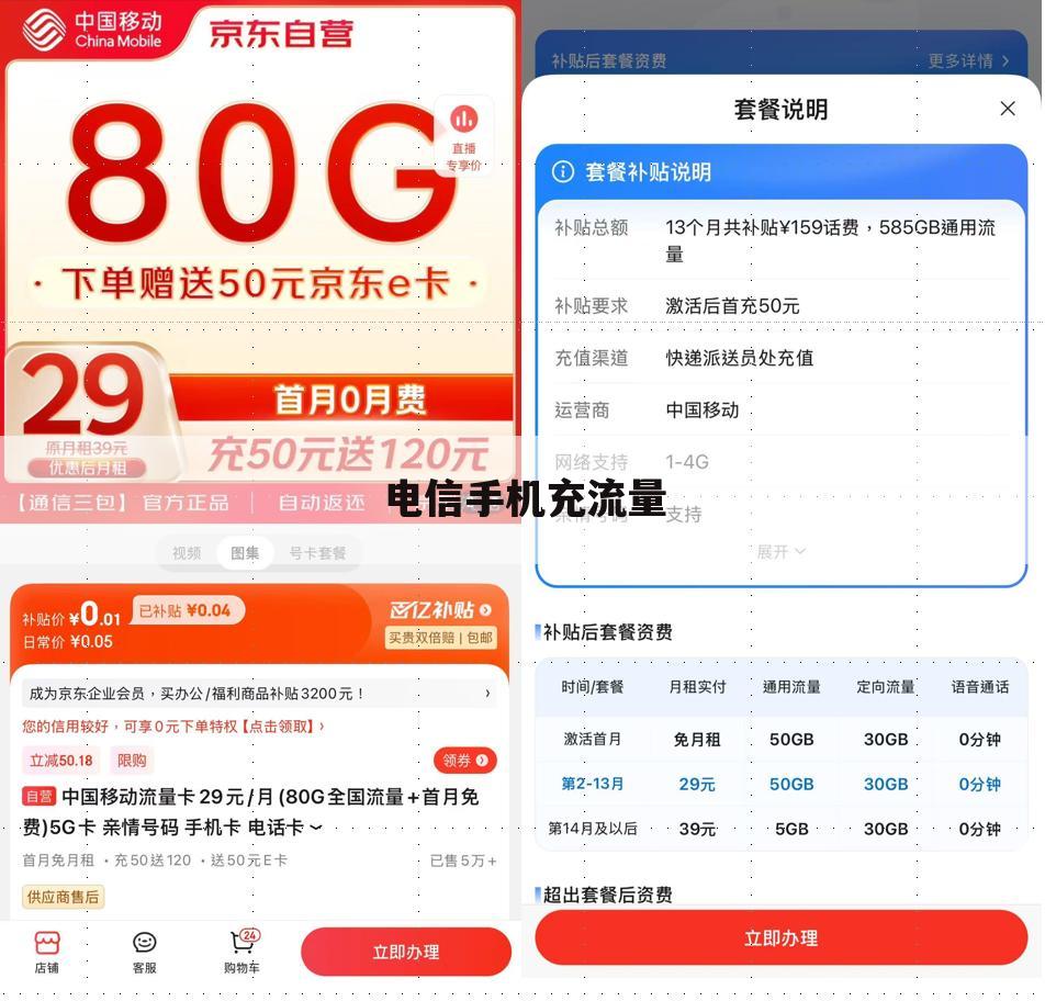 电信手机充流量