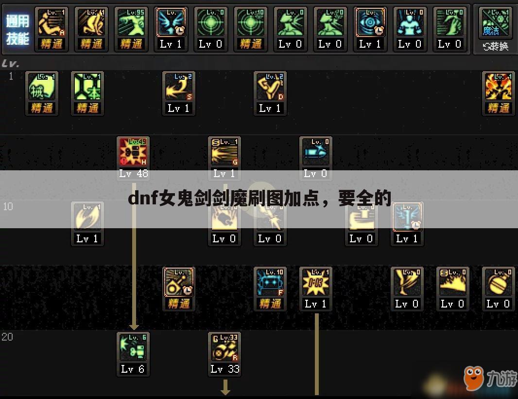 dnf女鬼剑剑魔刷图加点,要全的