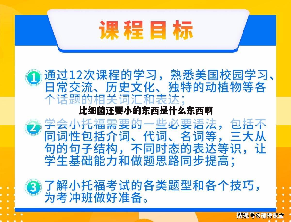 比细菌还要小的东西是什么东西啊