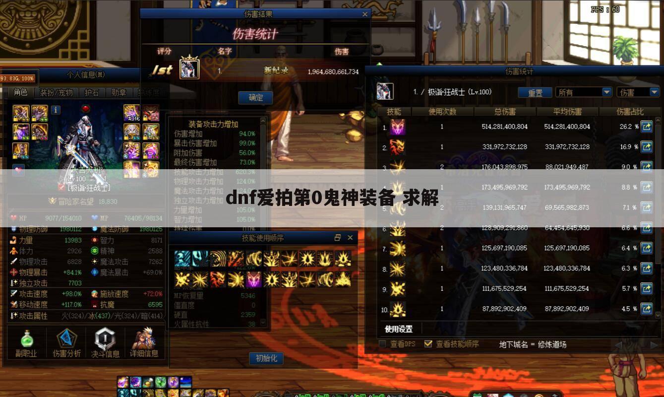 dnf爱拍第0鬼神装备 求解
