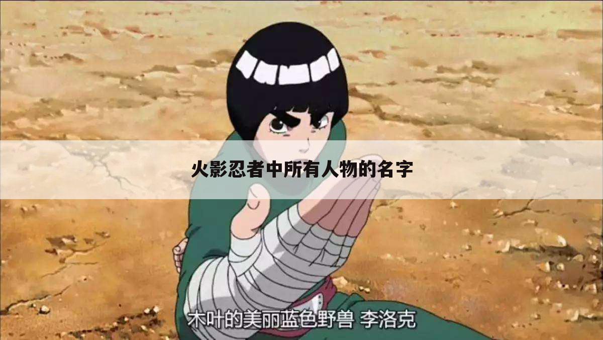 火影忍者中所有人物的名字