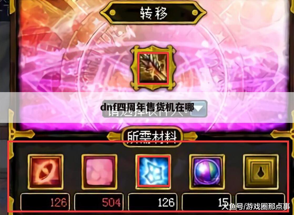 dnf四周年售货机在哪