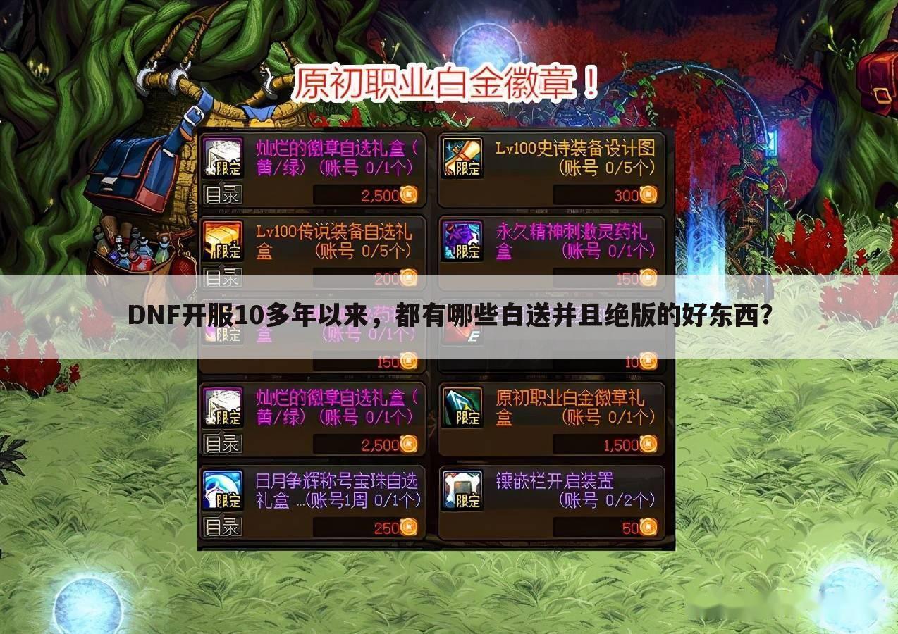 DNF开服10多年以来,都有哪些白送并且绝版的好东西?