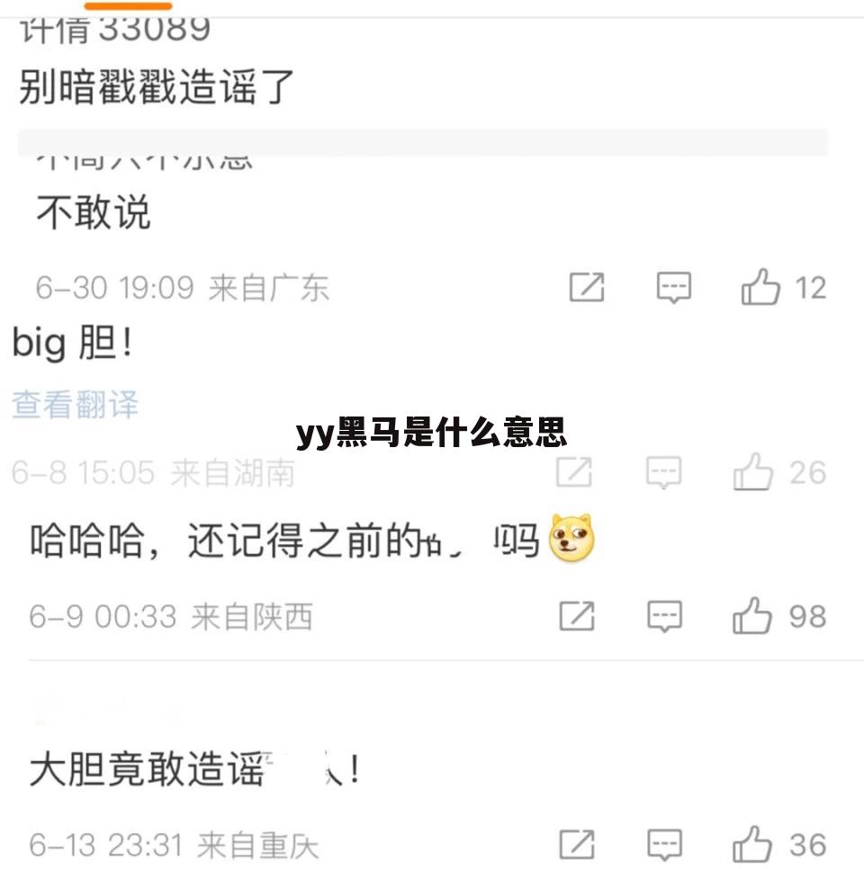 yy黑马是什么意思