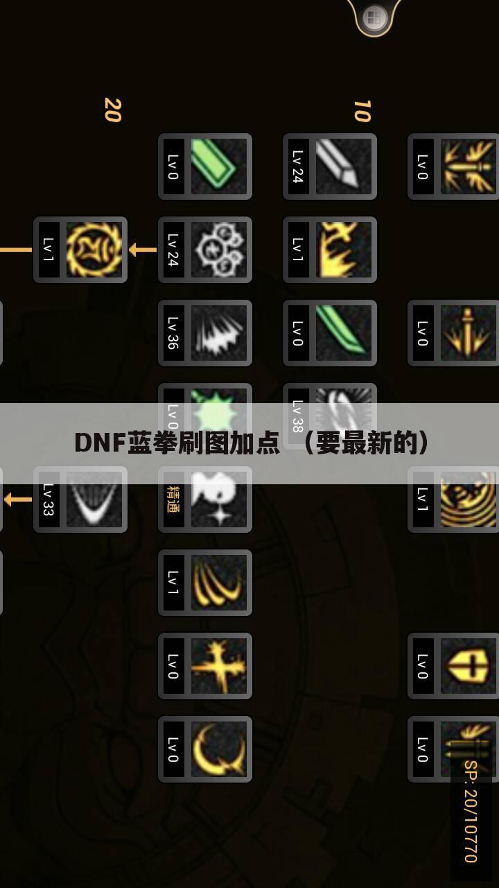 DNF蓝拳刷图加点 (要最新的)
