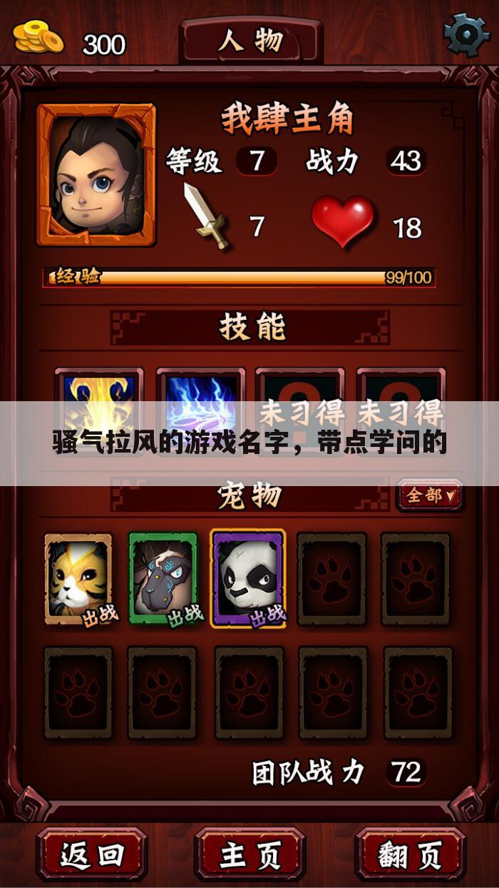 骚气拉风的游戏名字,带点学问的