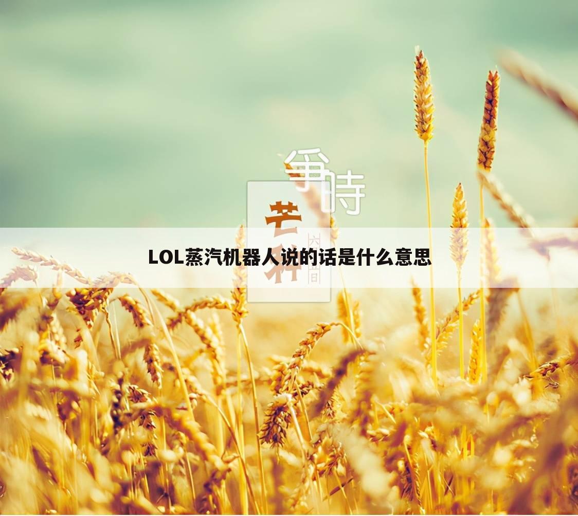 LOL蒸汽机器人说的话是什么意思