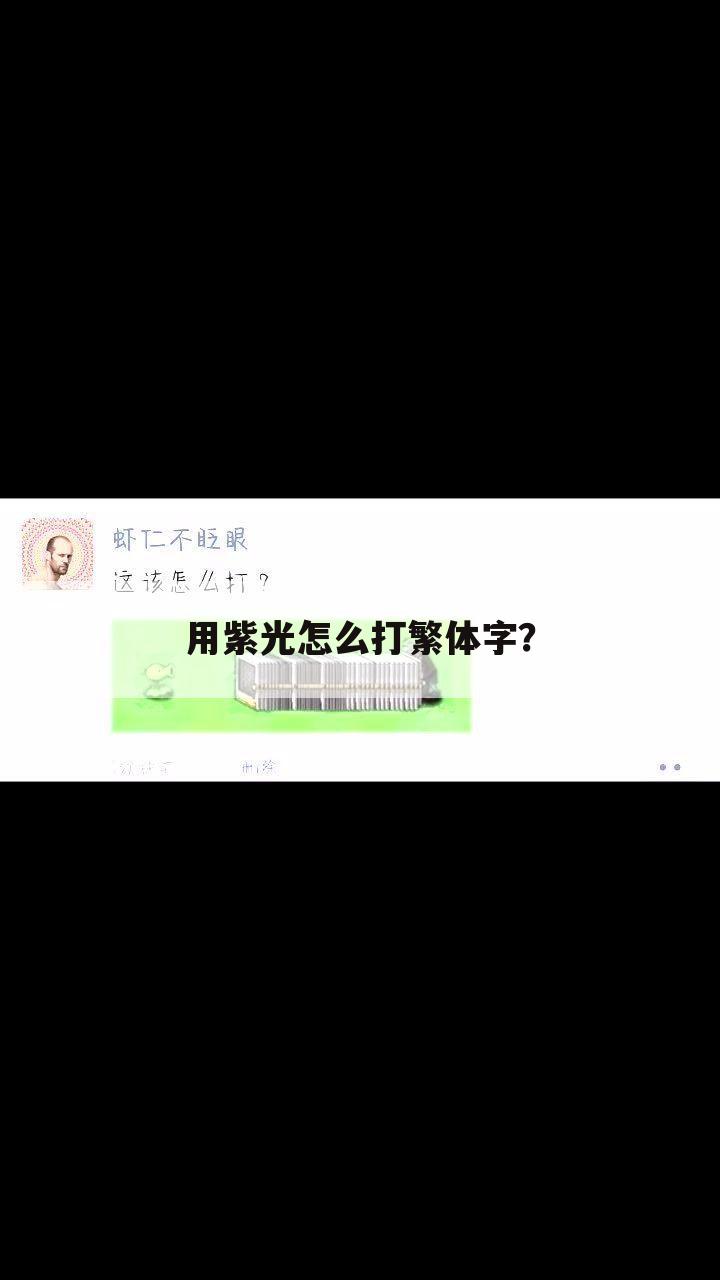 用紫光怎么打繁体字?