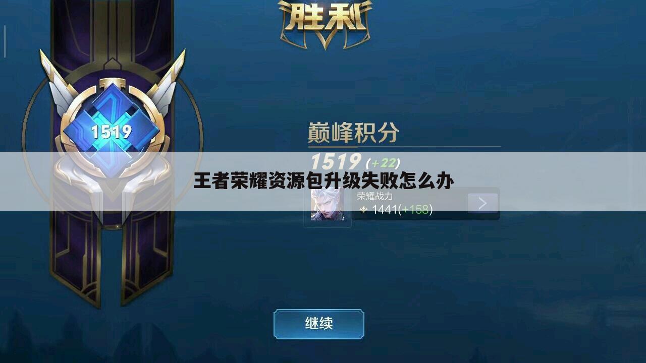 王者荣耀资源包升级失败怎么办