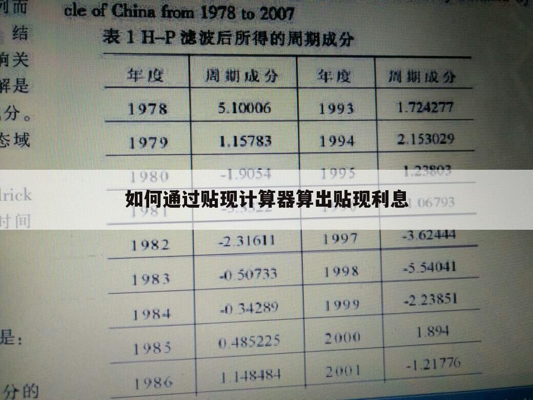 如何通过贴现计算器算出贴现利息