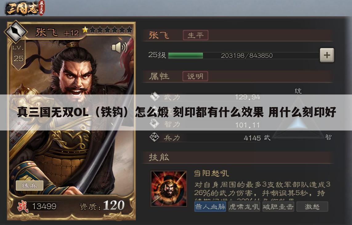 真三国无双OL(铁钩)怎么煅 刻印都有什么效果 用什么刻印好