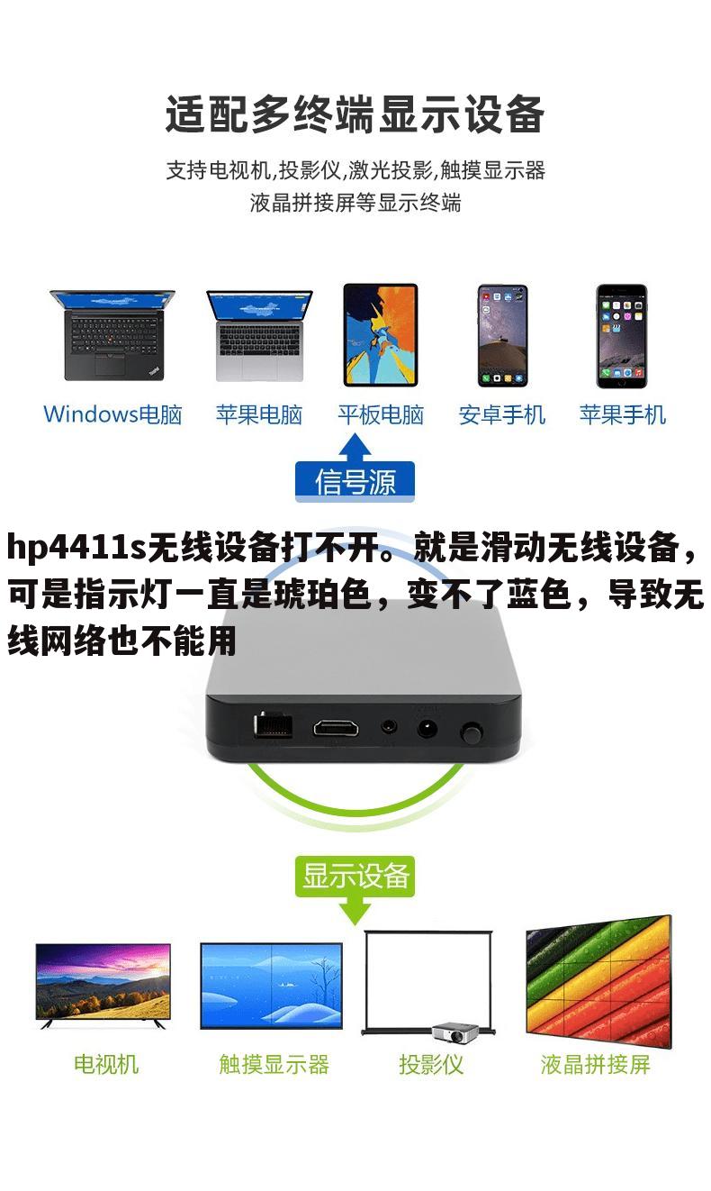 hp4411s无线设备打不开。就是滑动无线设备，可是指示灯一直是琥珀色，变不了蓝色，导致无线网络也不能用
