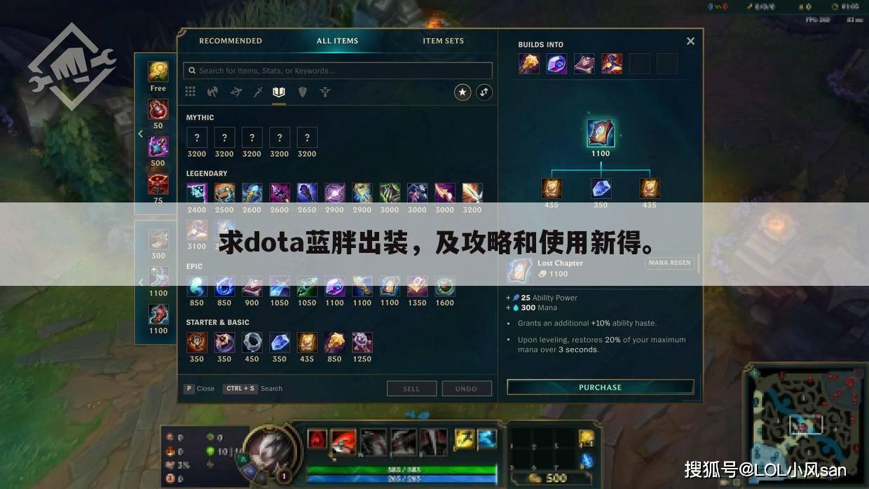 求dota蓝胖出装,及攻略和使用新得。
