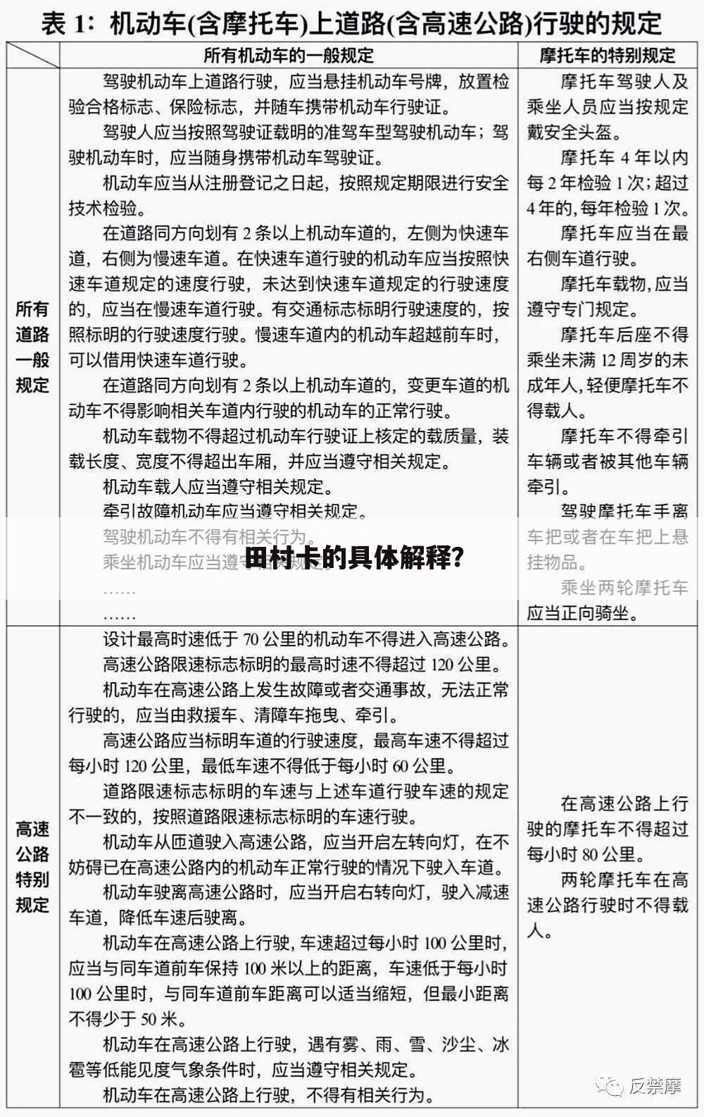 田村卡的具体解释？