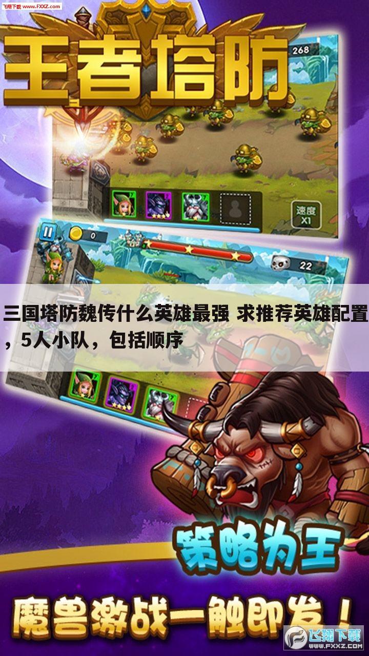 三国塔防魏传什么英雄最强 求推荐英雄配置,5人小队,包括顺序