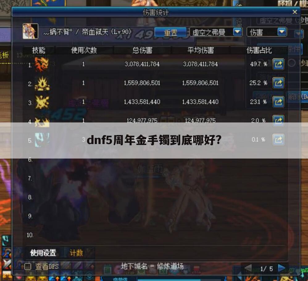 dnf5周年金手镯到底哪好?