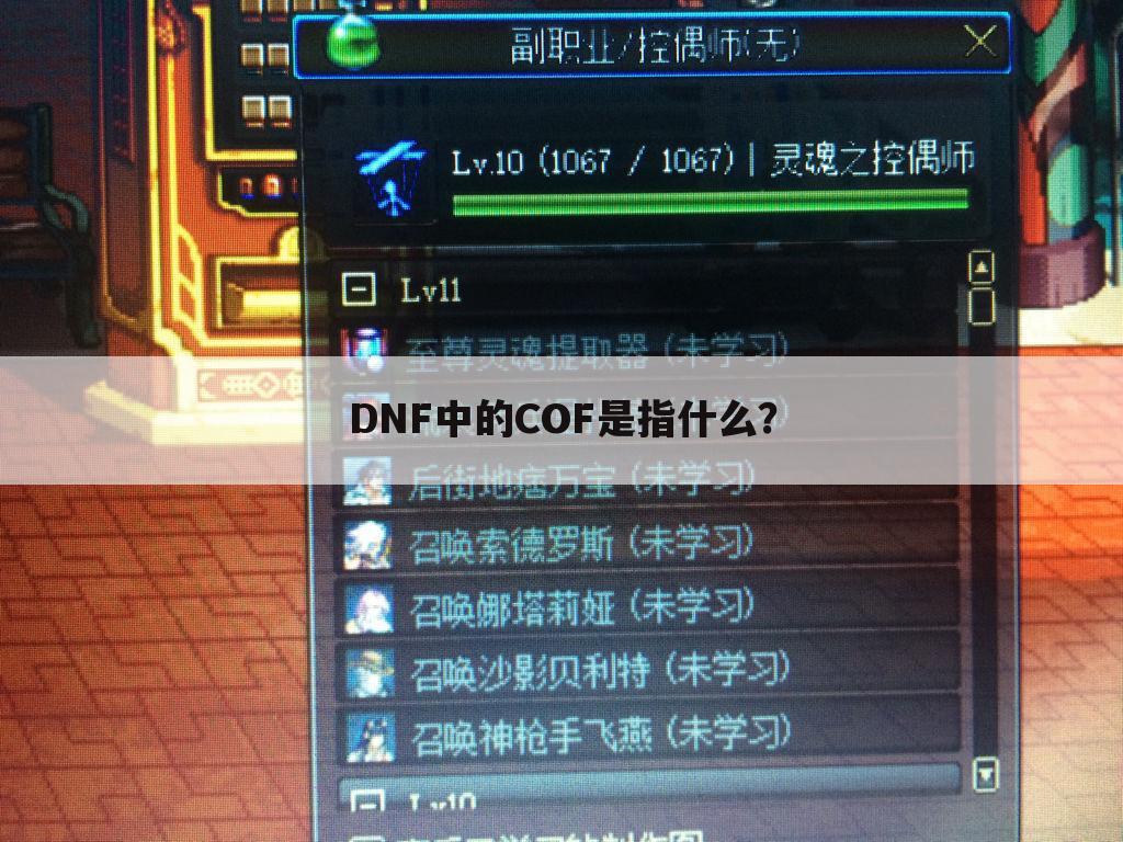 DNF中的COF是指什么？
